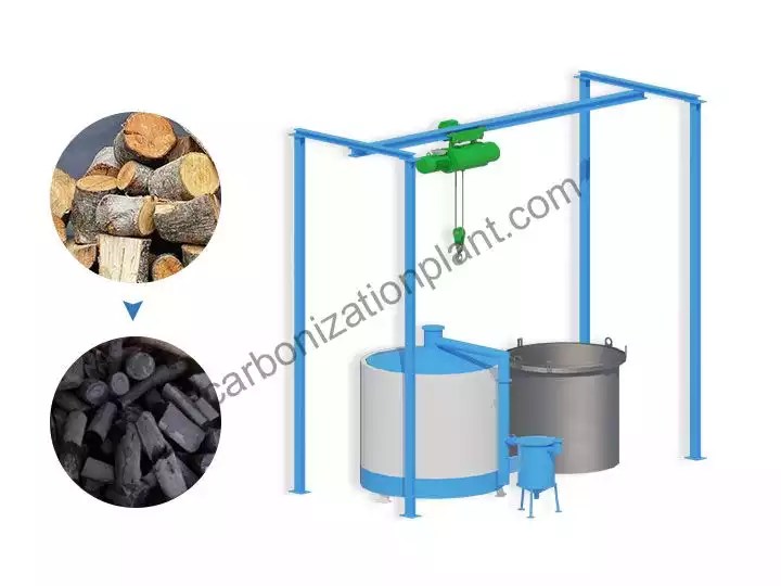 Wood Charcoal Making Machine Log Carbonization Furnace