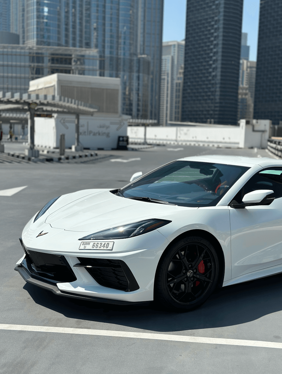 Rent Chevrolet Corvette Stingray Cabrio White in Dubai Chevrolet