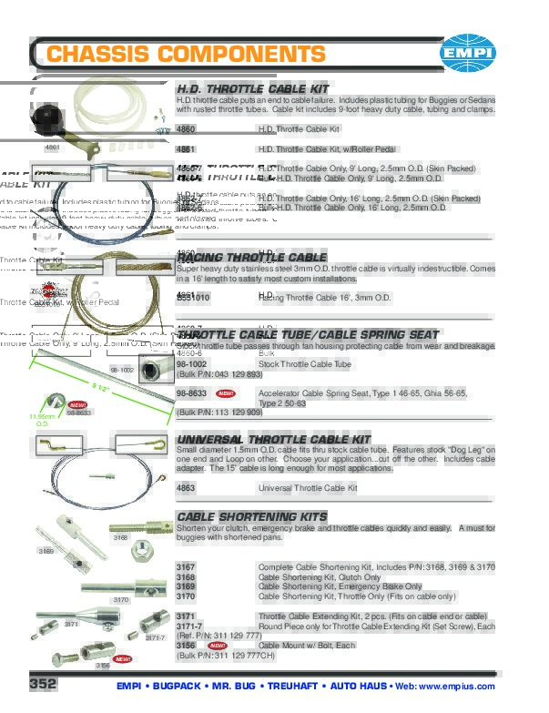 EMPI VW BUG BUGGY EBRAKE CABLE SHORTENING KIT 3169 Car Custom Online
