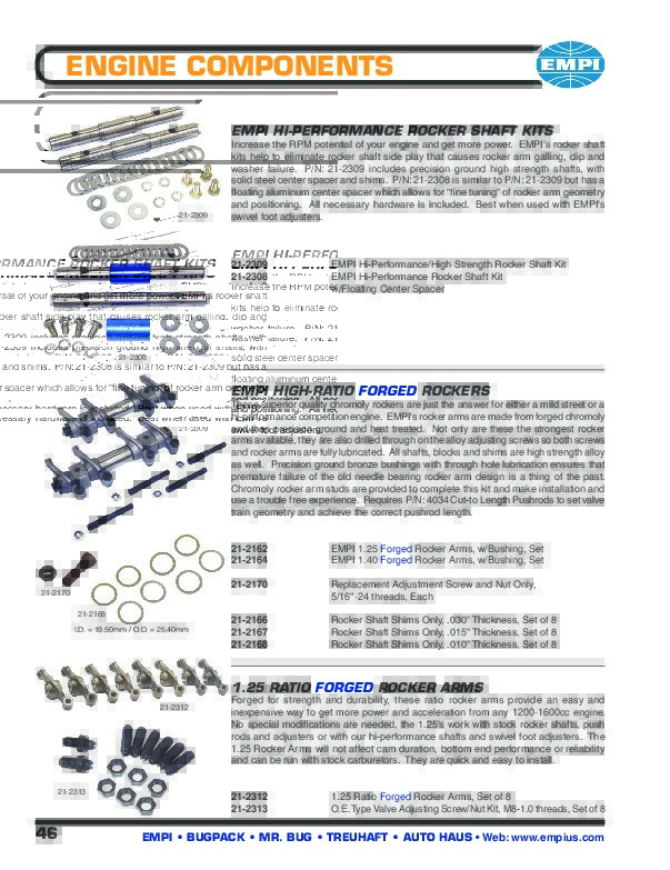 EMPI VW BUG ROCKER SHAFT SHIMS .015" SET OF 8 212167 Car Custom Online