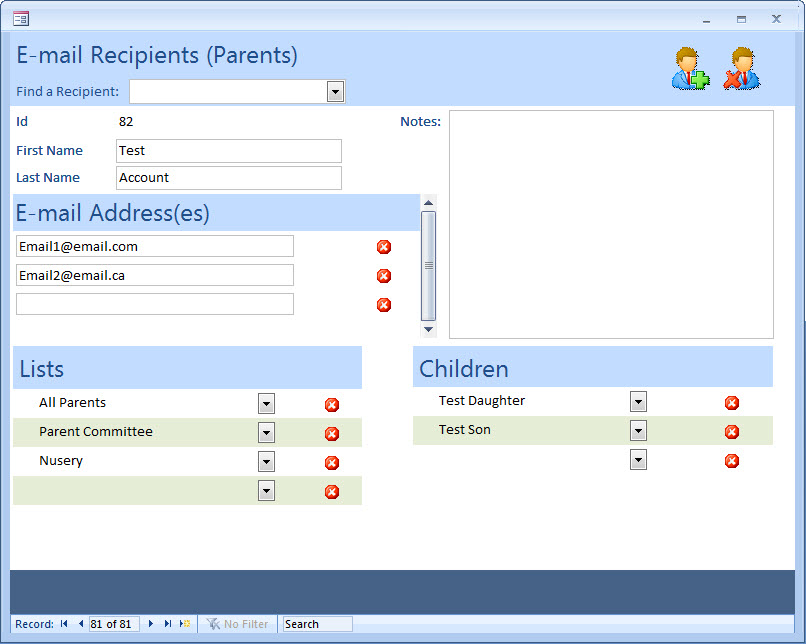 MS Access Mass Emailer CARDA Consultants Inc.