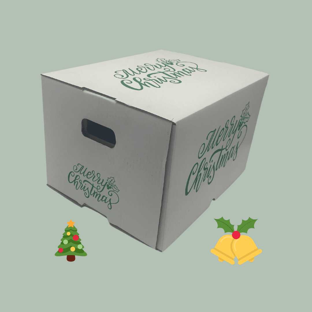 386x295x146mm 15x11.6x9.7" Die Cut Christmas Hamper Box Cardboard