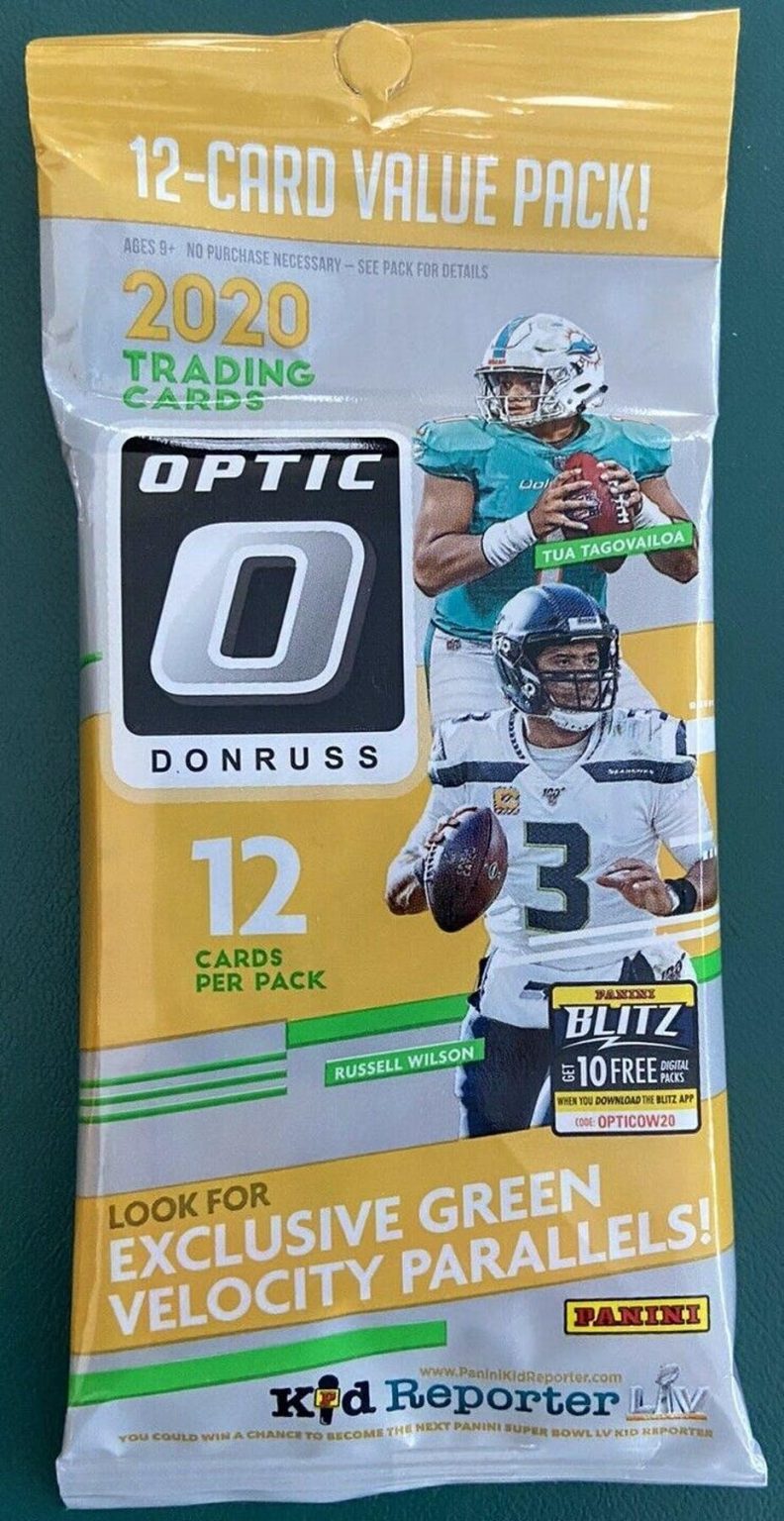 2020 Panini Donruss Optic Football Value Pack (Green Velocity Parallels) CardFace