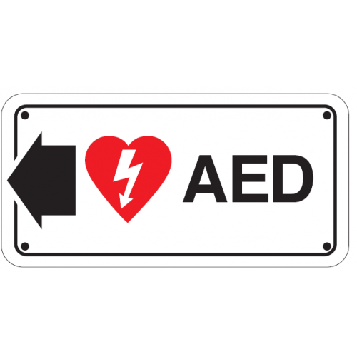 Direction AED and Arrow Sign Cardiac Life Products