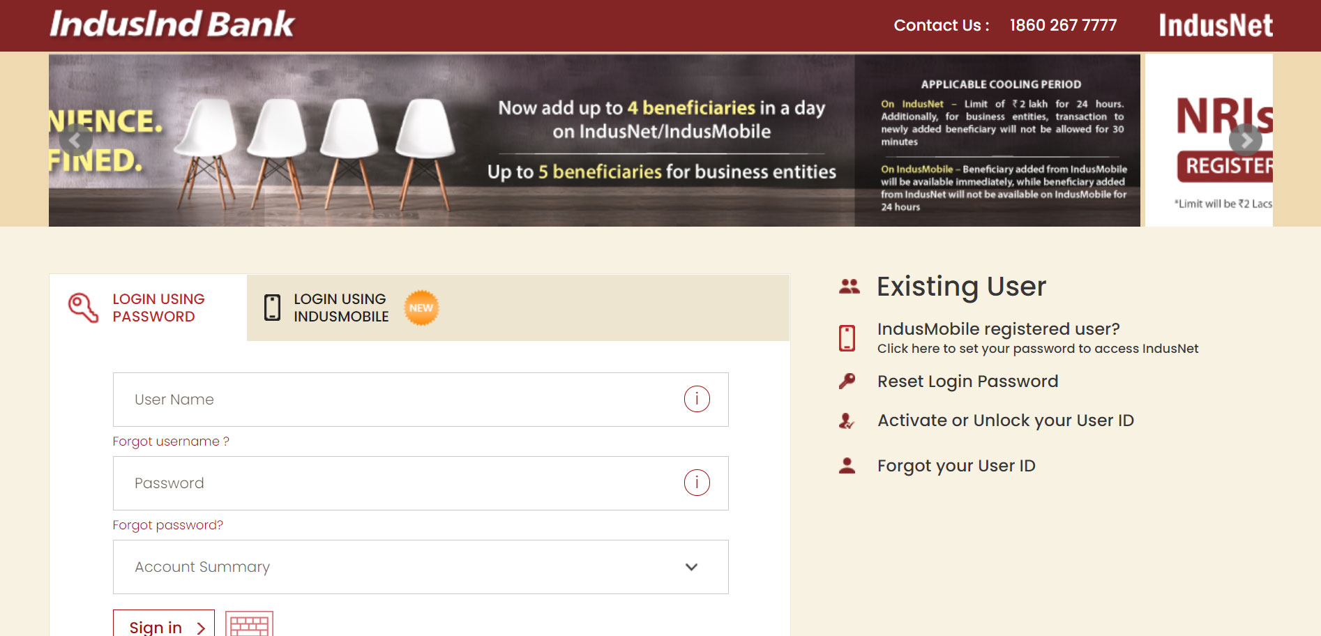 IndusInd Bank Credit Card Login / Net Banking Services Card Insider