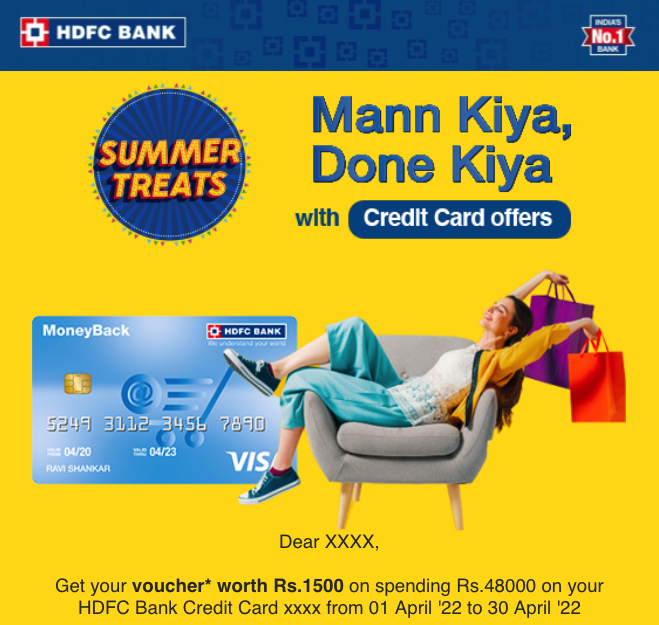 HDFC Bank Credit Card Spend Based Offer April 2022 Card Insider