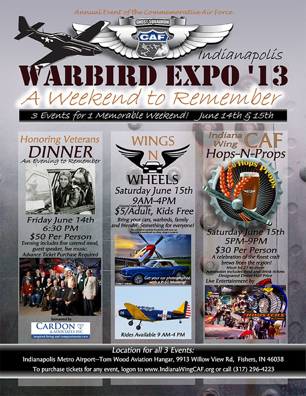 Indianapolis Warbird Expo '13 June 14 & 15 CarDon & Associates Inc.