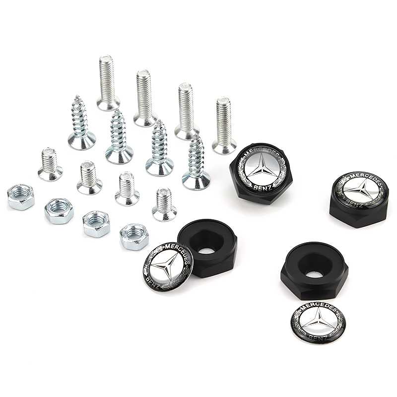 License plate screws Mercedes Benz Black License Plate
