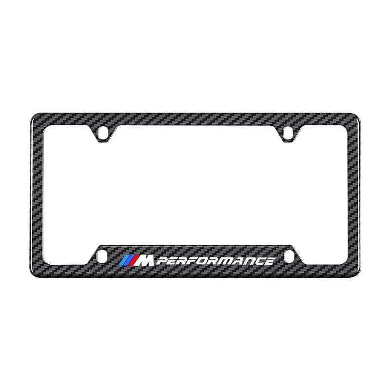 BMW M Performance Carbon Fiber License Plate Frame 4 Holes Tire Valve