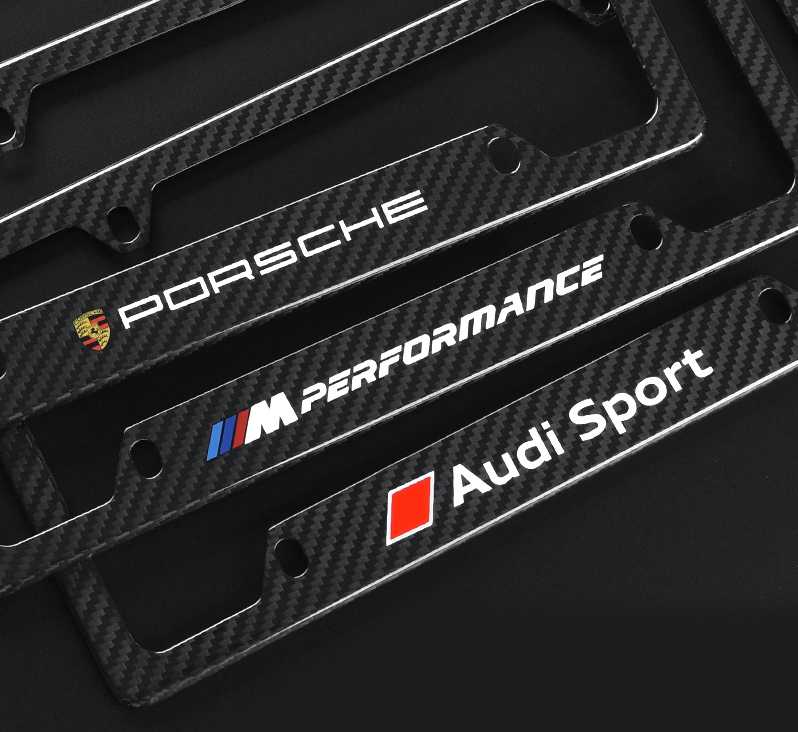 Audi Sport Audi license plate frame Carbon Fiber 4 Holes