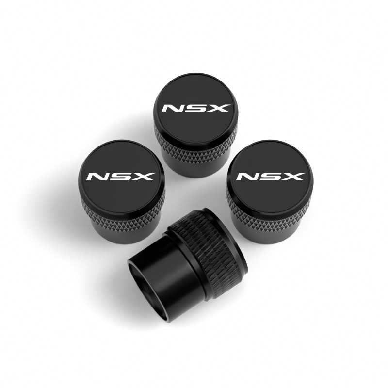 Stem Caps For Acura NSX Black Laser Engraved Tire Valve