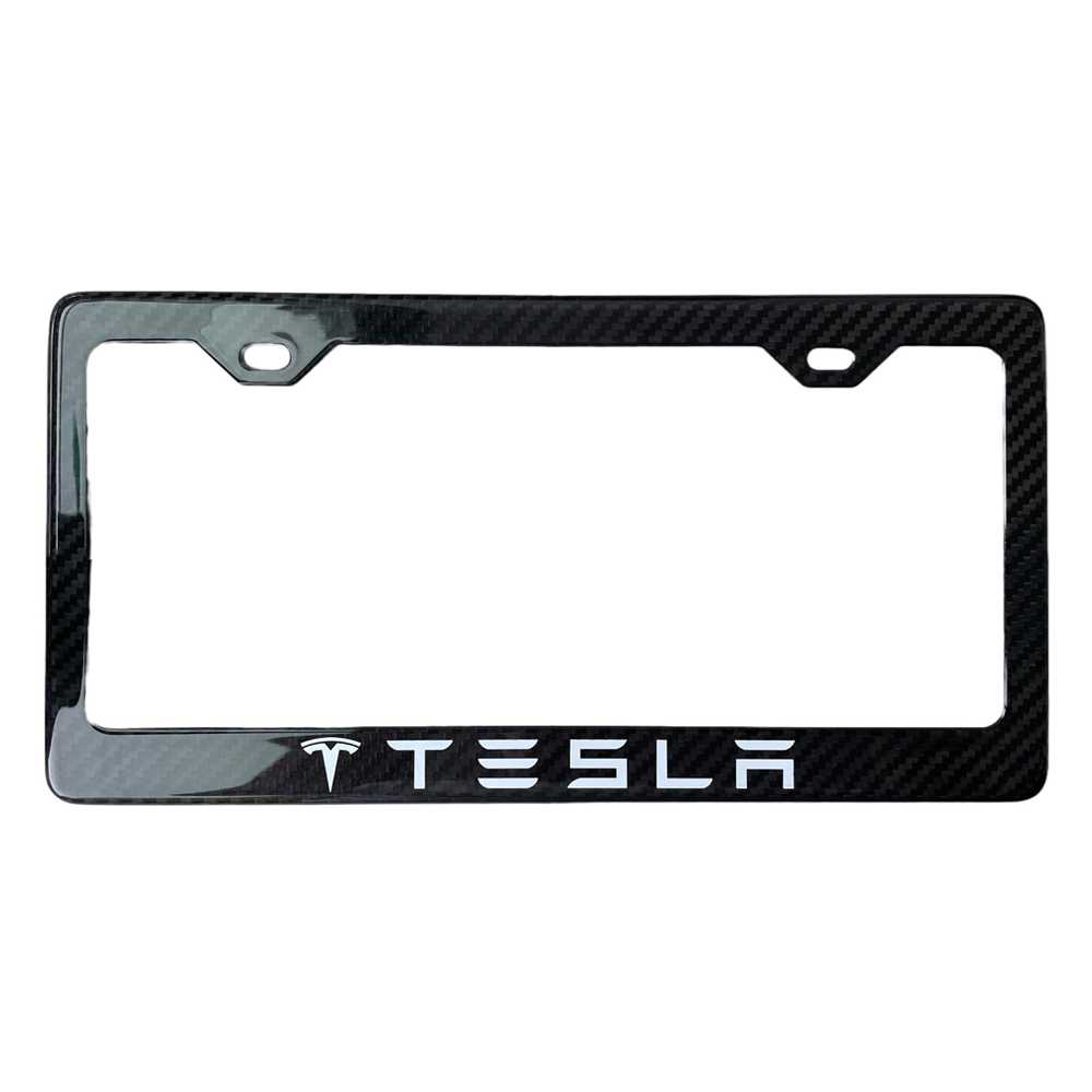 Tesla License Plate Frame Carbon Fiber 2 Holes