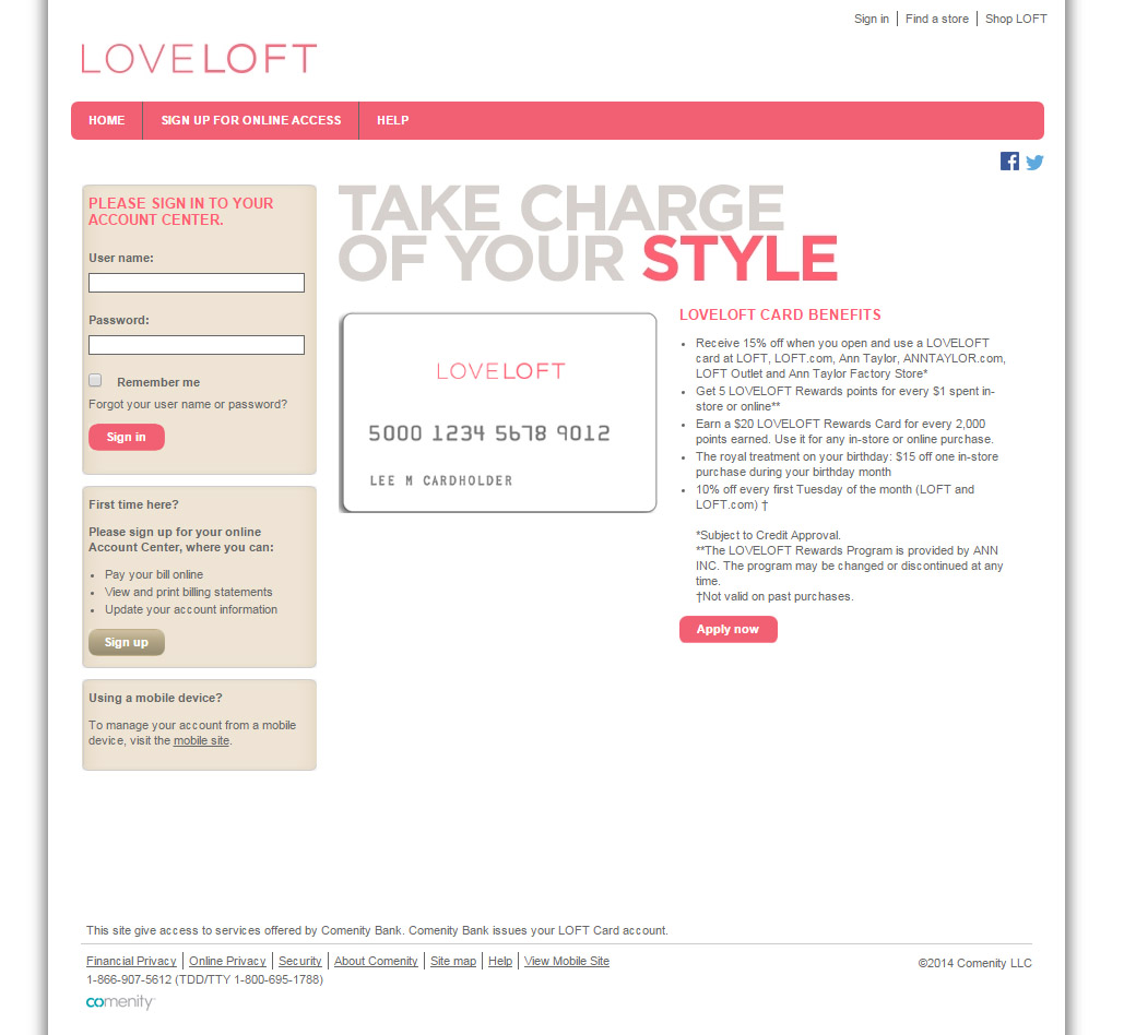Loft Credit Card Login Make a Payment