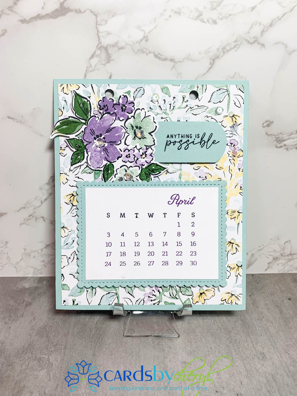 2022 DIY Desk Calendar Cards by Cheryl