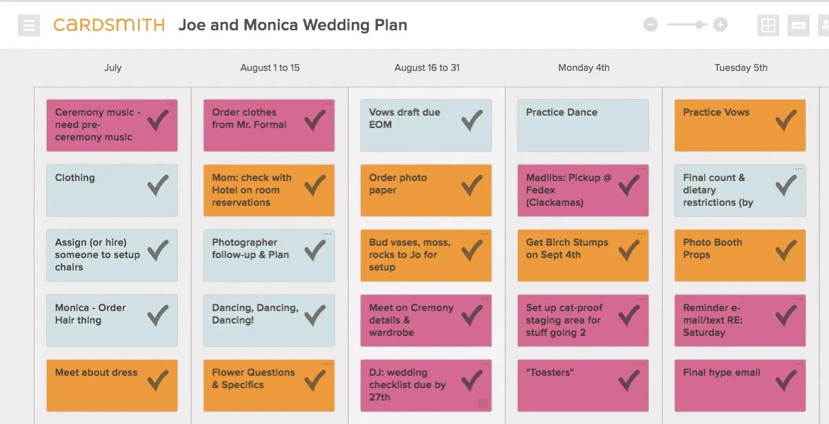 Planning my wedding in Cardsmith Cardsmith