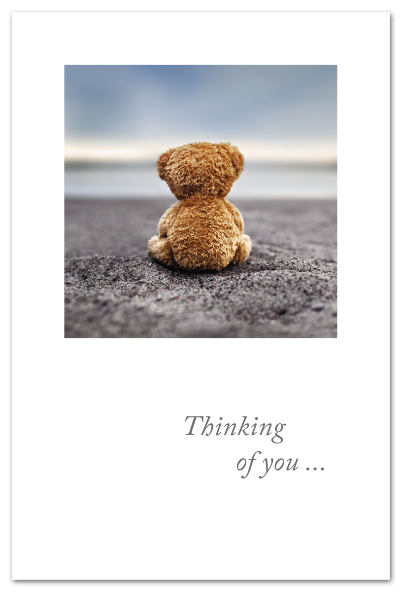 Beached Teddy Bear card Thinking of You Card Cardthartic