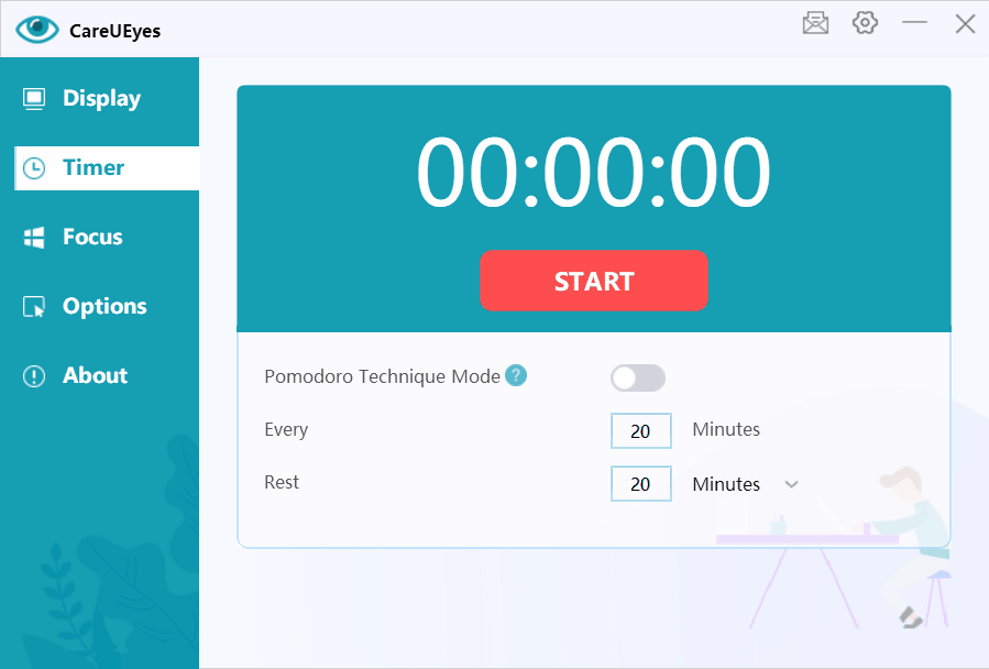 CareUEyes Eye protection software, blue light filter for pc, screen