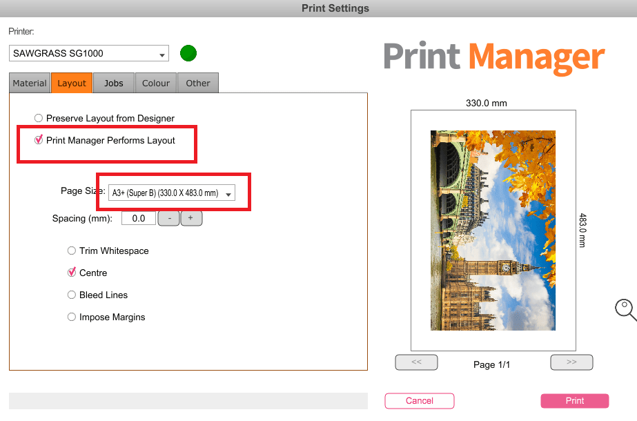 HowTo Print A3+ / 13x19 Sawgrass Care