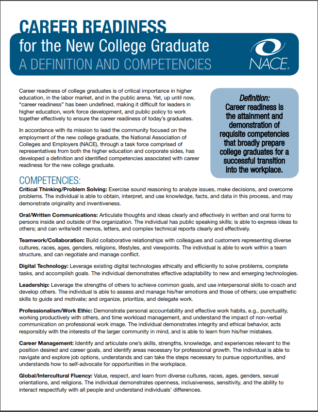 Career Competencies University of Arkansas