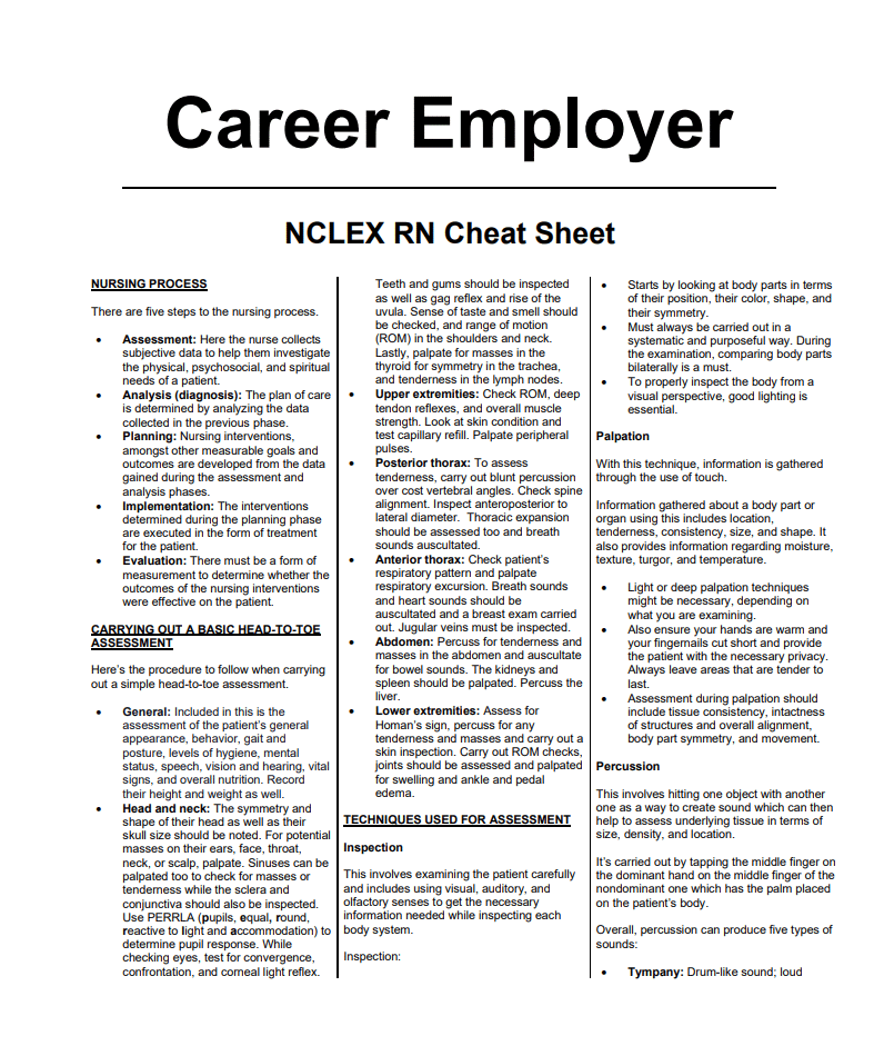FREE NCLEX Cheat Sheet 2025 – Reduce your study time really