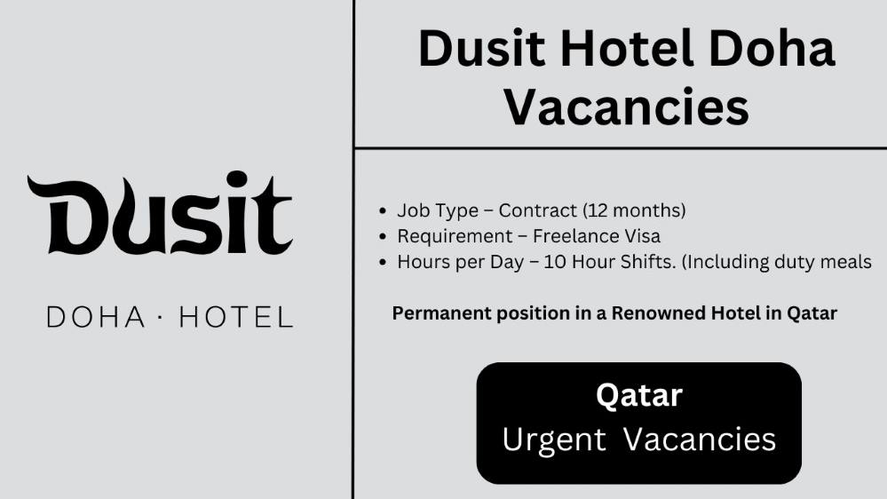 Dusit Hotel Doha Vacancies 2024 Qatar Job Vacancy Today