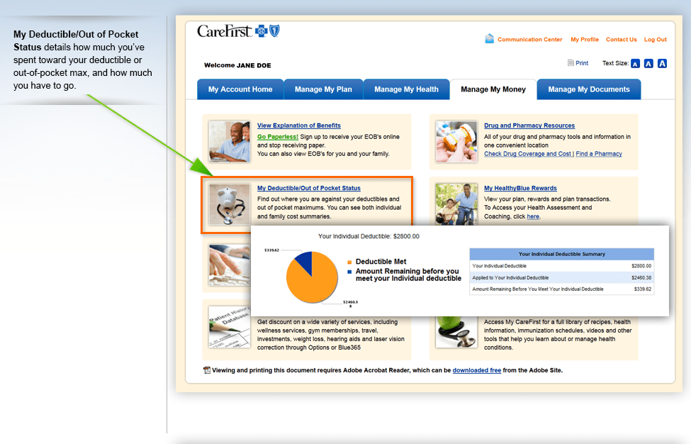 CareFirst My Account Feature Tour