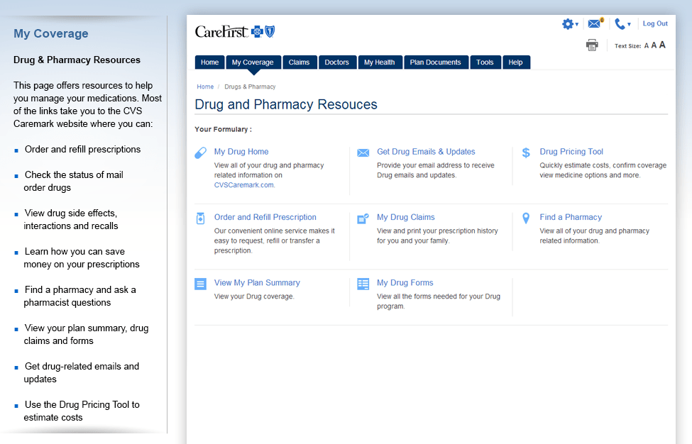 CareFirst My Account Feature Tour