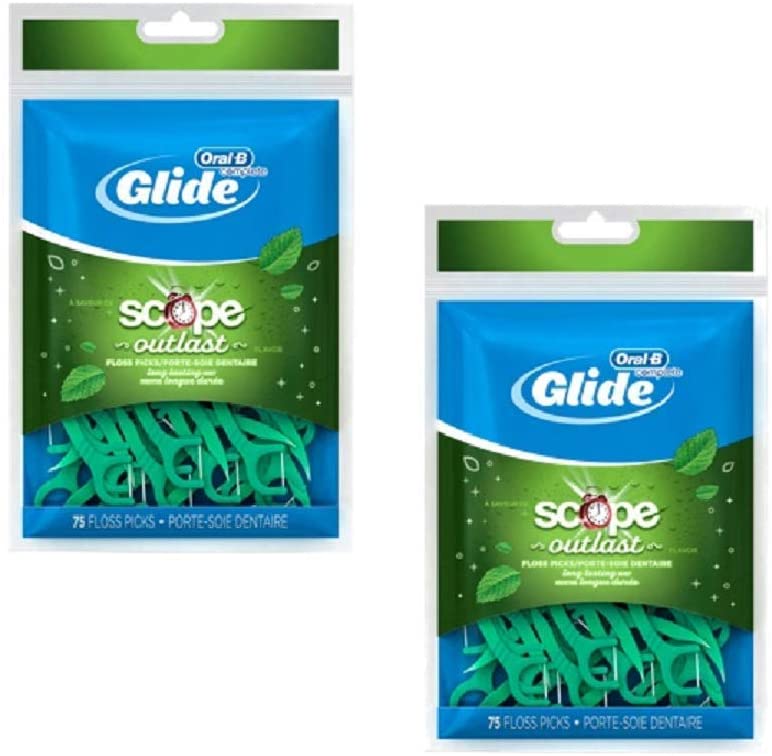 GLIDE DENTAL FLOSS PICKS SCOPE OUTLAST LONG LASTING MINT,75 DENTAL