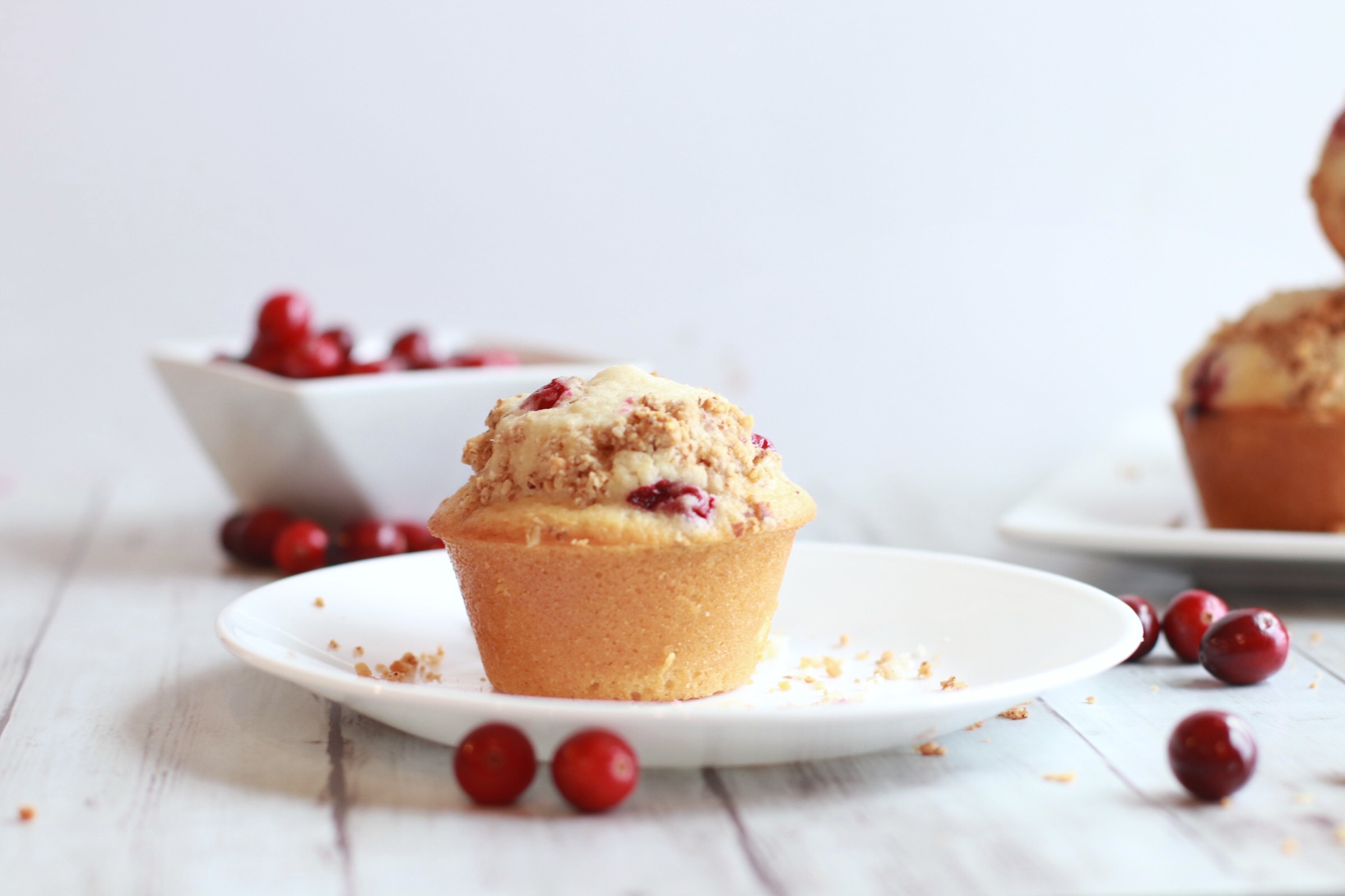 Cranberry Muffins with Almond Crumb Topping Carefree Mermaid