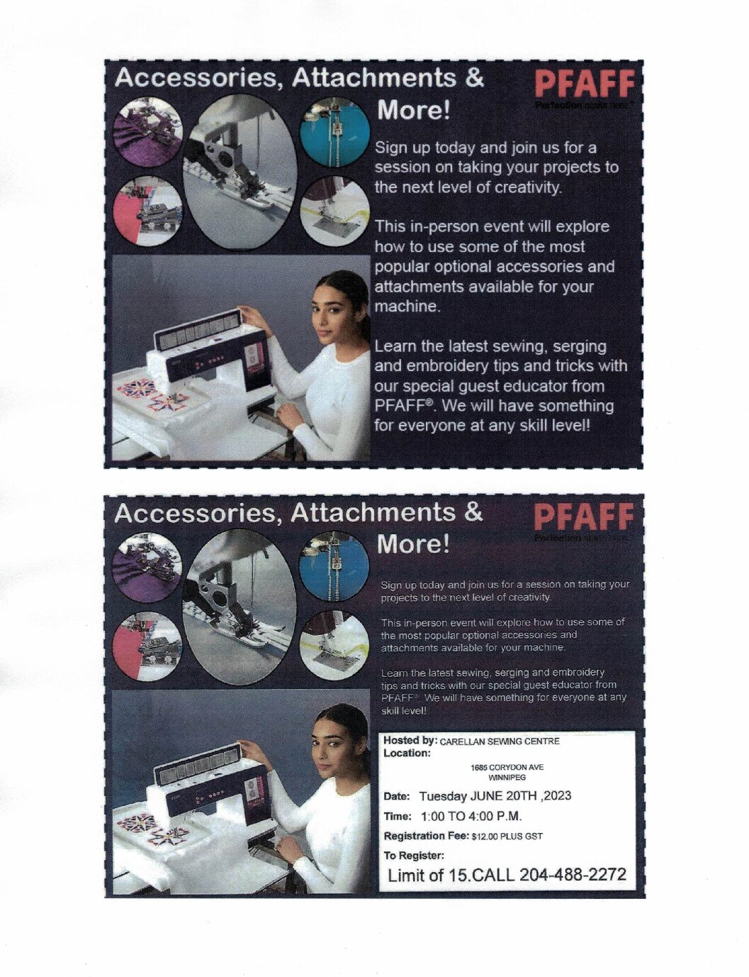 Winnipeg Sewing Centre Winnipeg Sewing Classes PFAFF Husqvarna