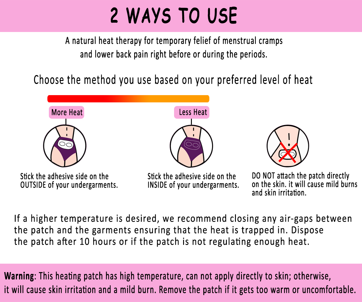 Heat Patches for Menstrual Cramps and Period Pain Relief (3 packs, 9