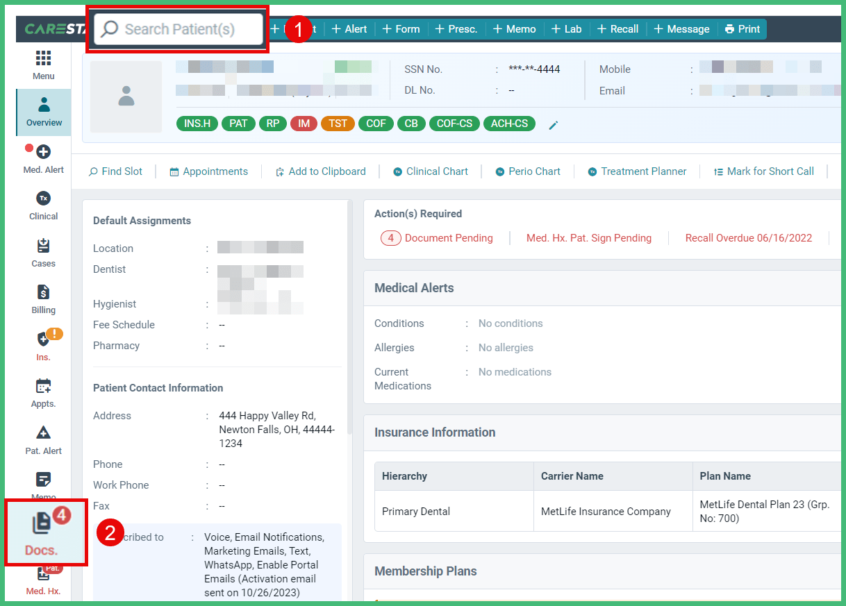 Actions Required After Patient Sign up on CS Membership Portal