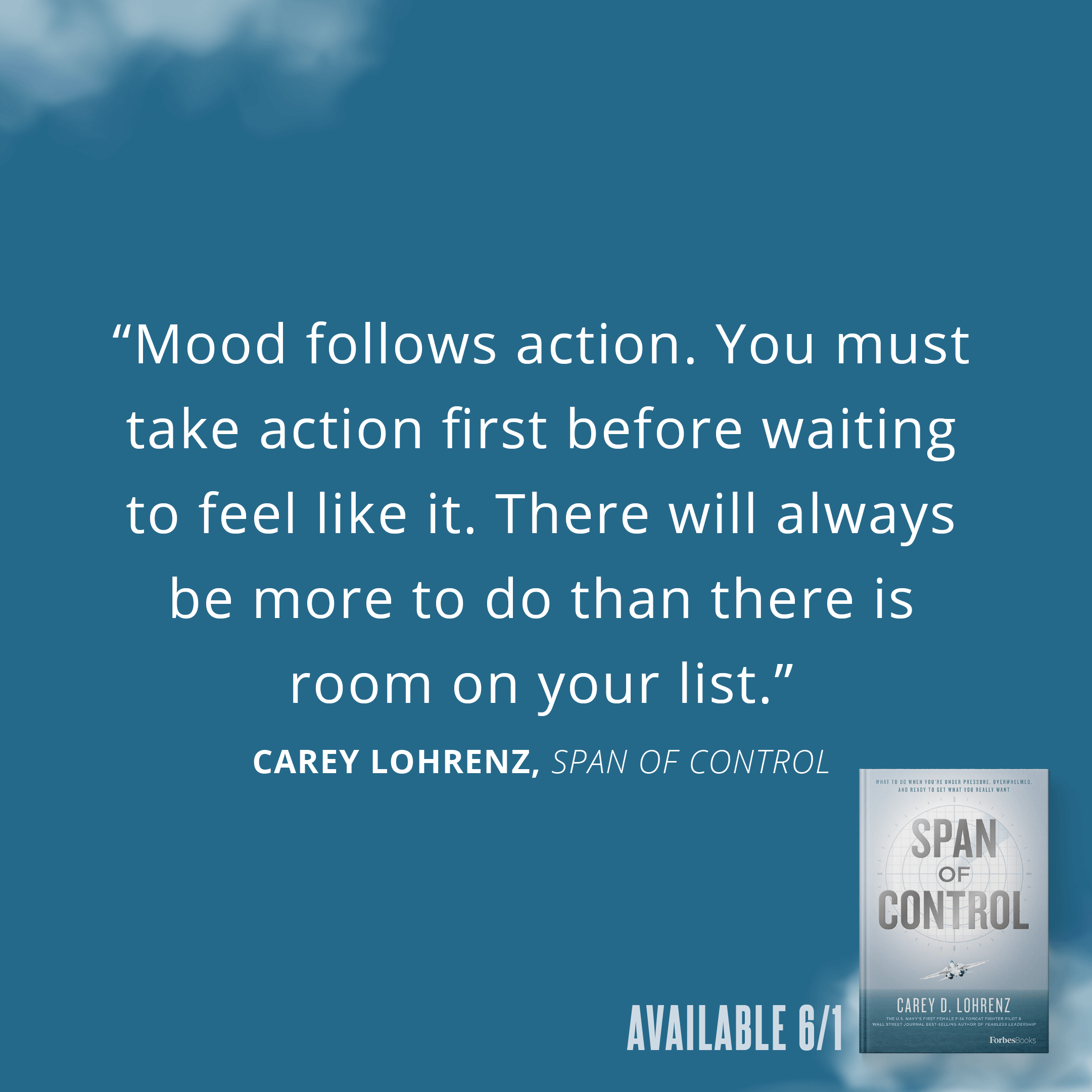 Order your copy of Span of Control Today! By Carey Lohrenz