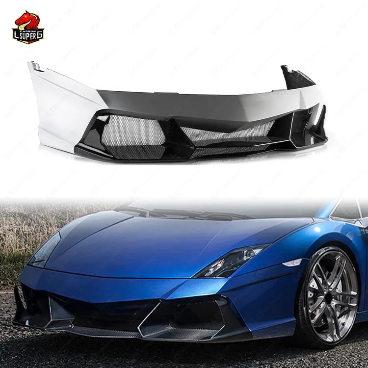 V Style Carbon Fiber Front Bumper For Gallardo