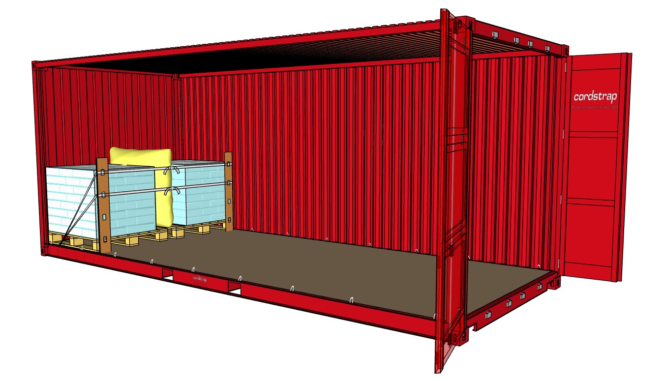 Securing 2 Pallets in a Reefer Container Reefer Lashing Points