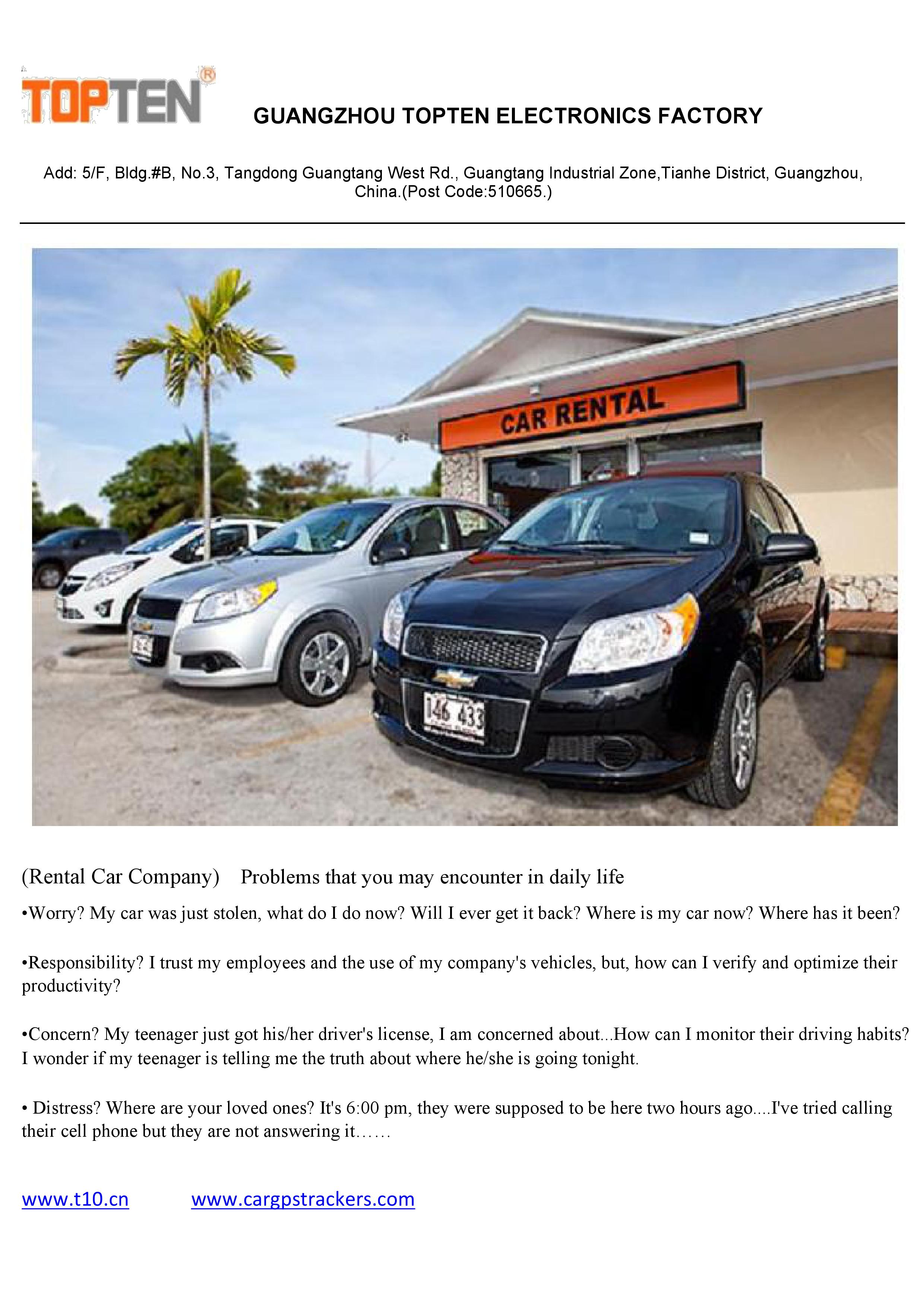 Topten Car Rental GPS Tracking Solutions GPS Tracker Factory