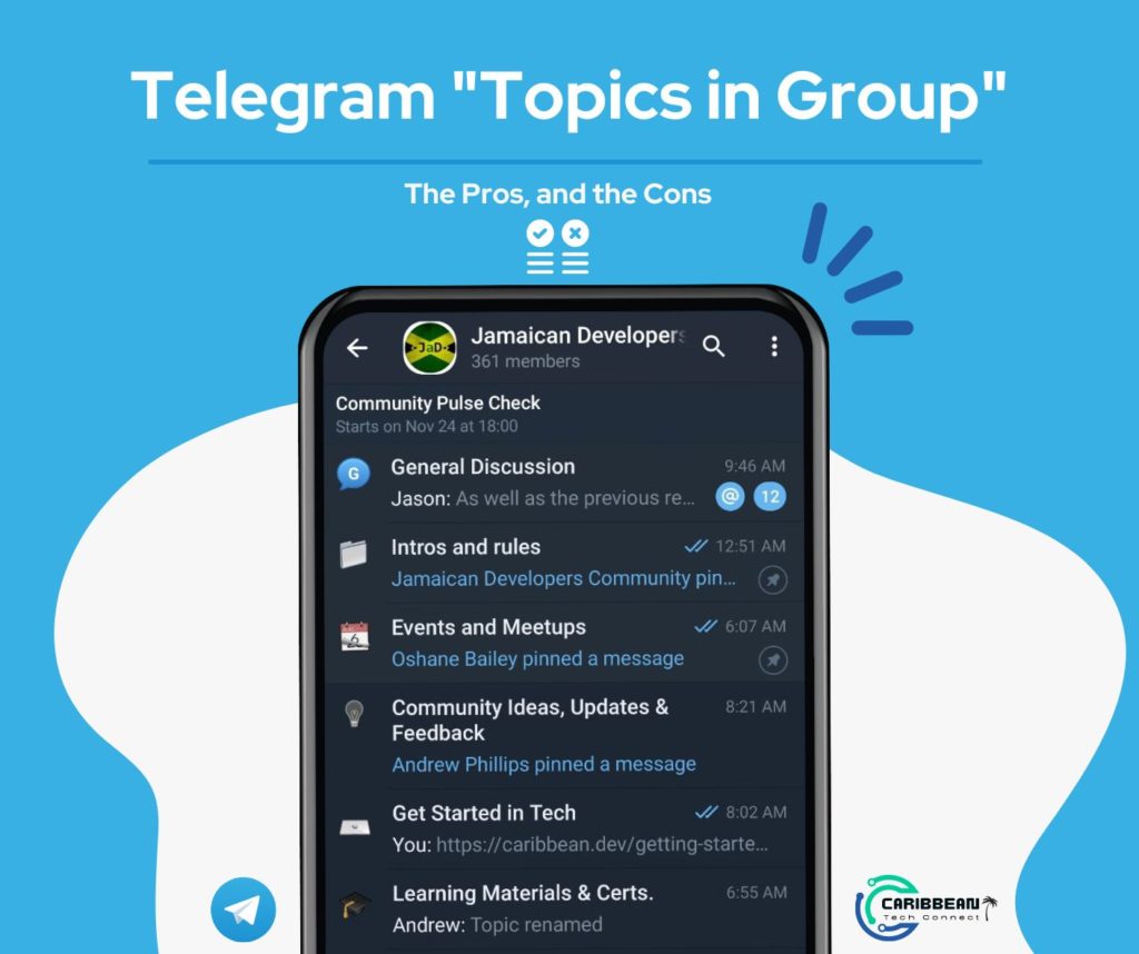 Telegram Group Topics the Pros, and the Cons Caribbean Tech Connect(04)