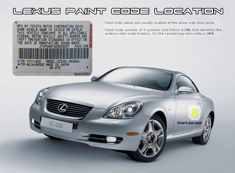 lexus all models 2012 Paint Codes