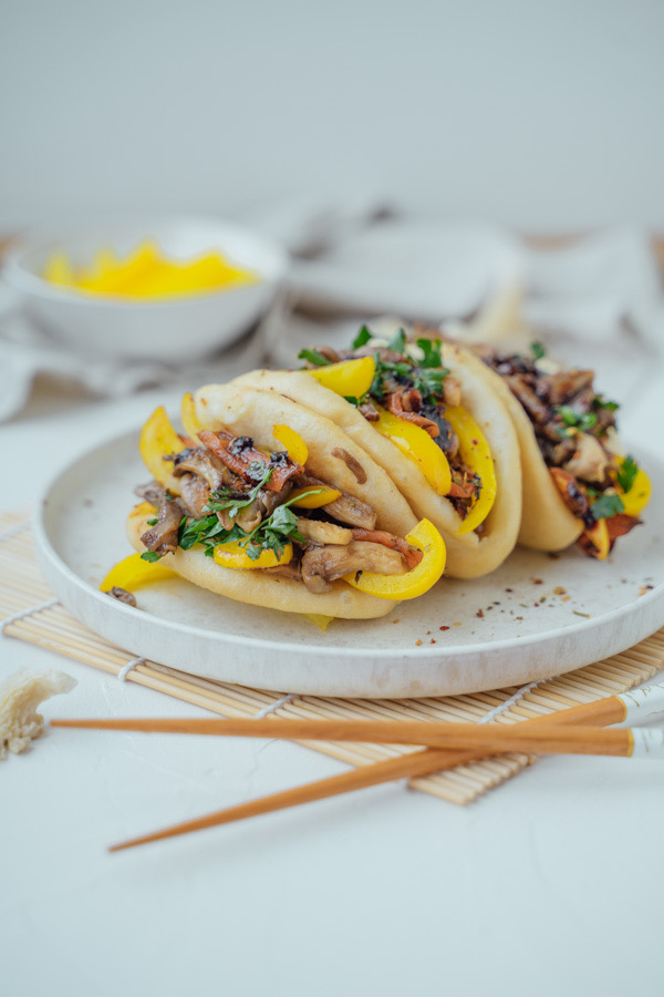 Bao Buns mit Shiitake Pilzen