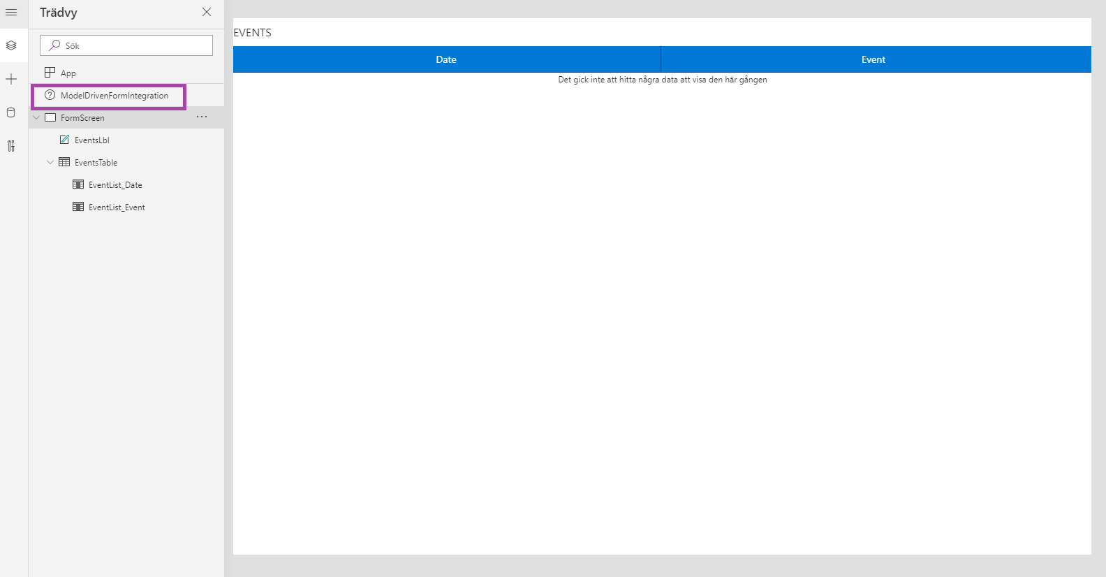 Using embedded Canvas Apps to display external data in ModelDriven