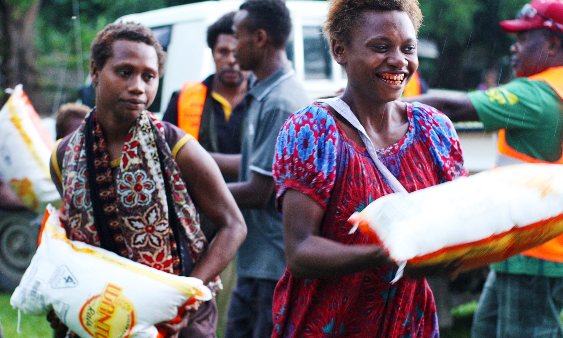 Community food donations at Raluana, one of the quarantined areas in East New Britain, which was locked down following a confirmed case of coronavirus.