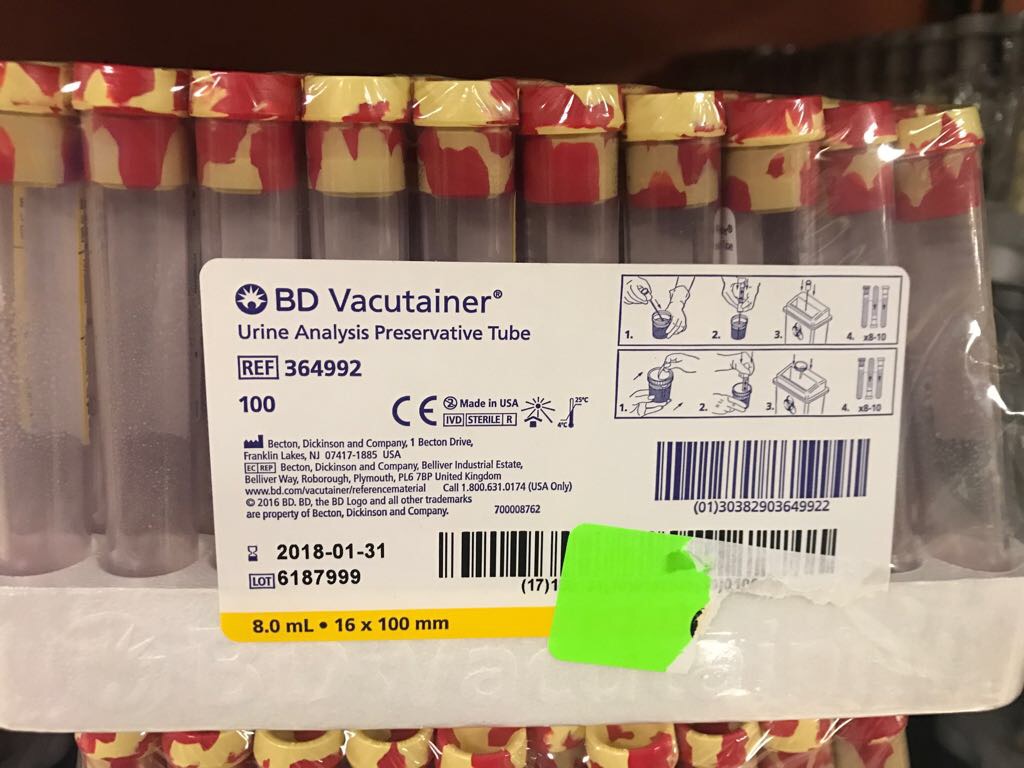 BD Vacutainer® Urine Collection Tube Conical Bottom Plain 16 X 100 mm 8