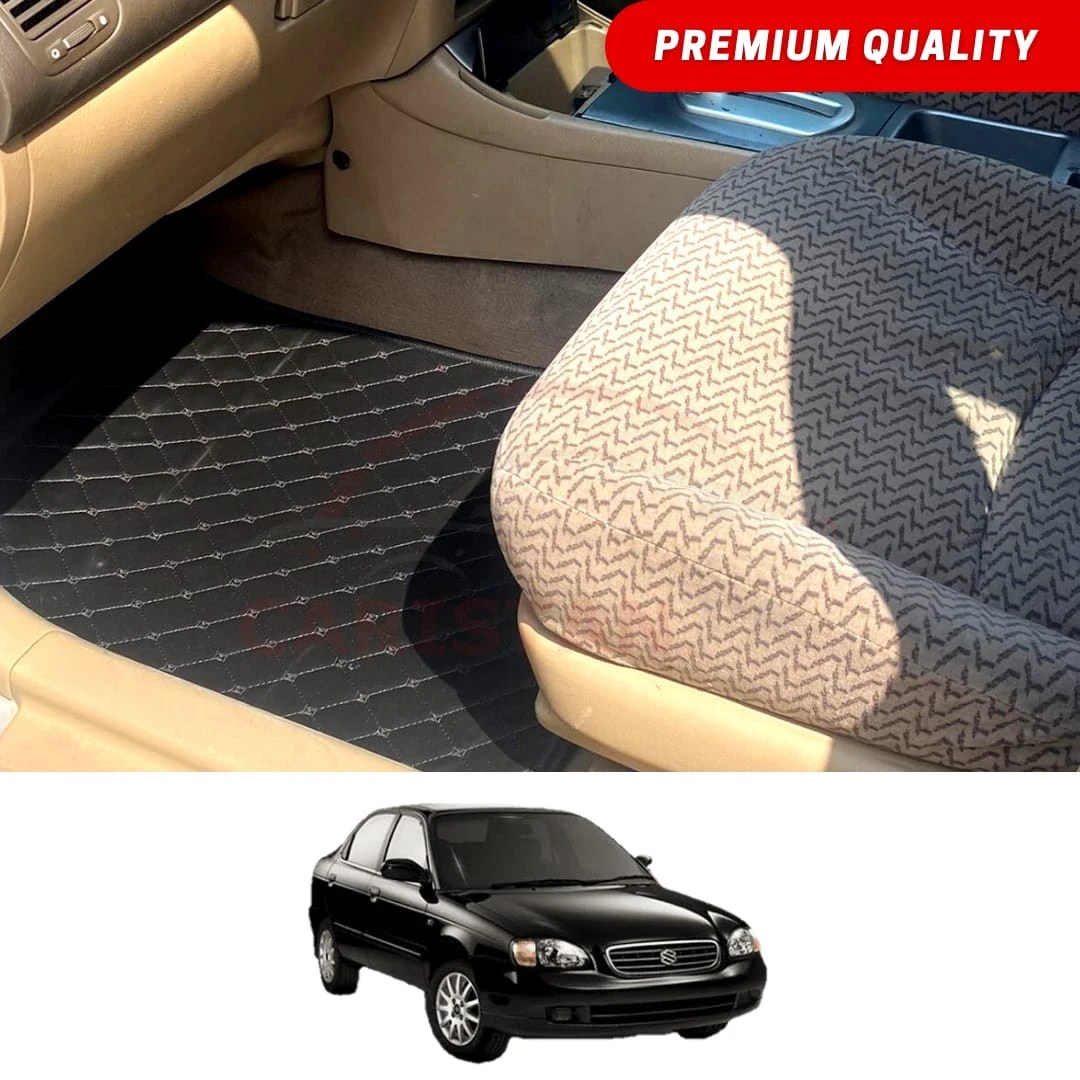 Suzuki Baleno Flat Style 7D Floor Mats Black Luxury Car Mats