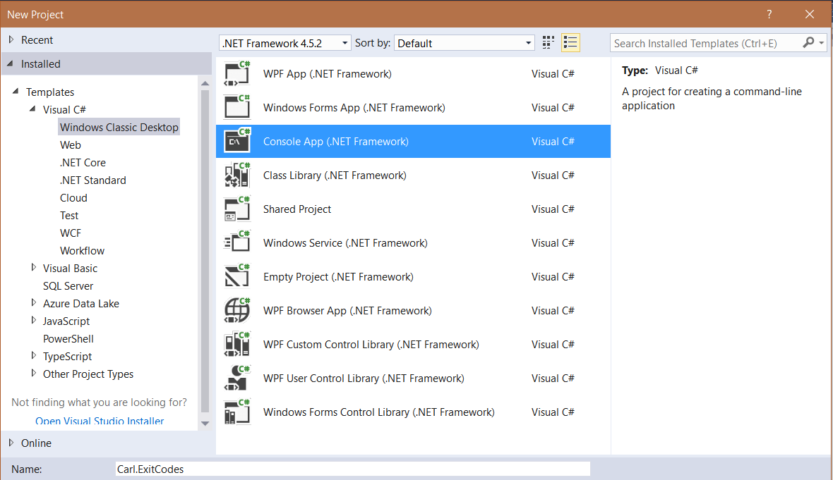 Console App Exit Codes Carl de Souza