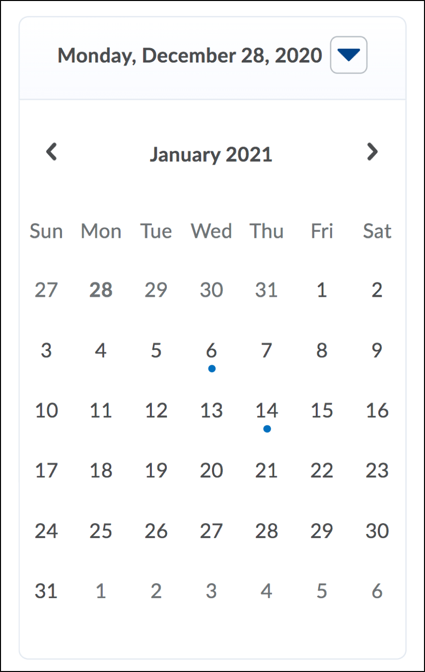 Using the Calendar Student Support