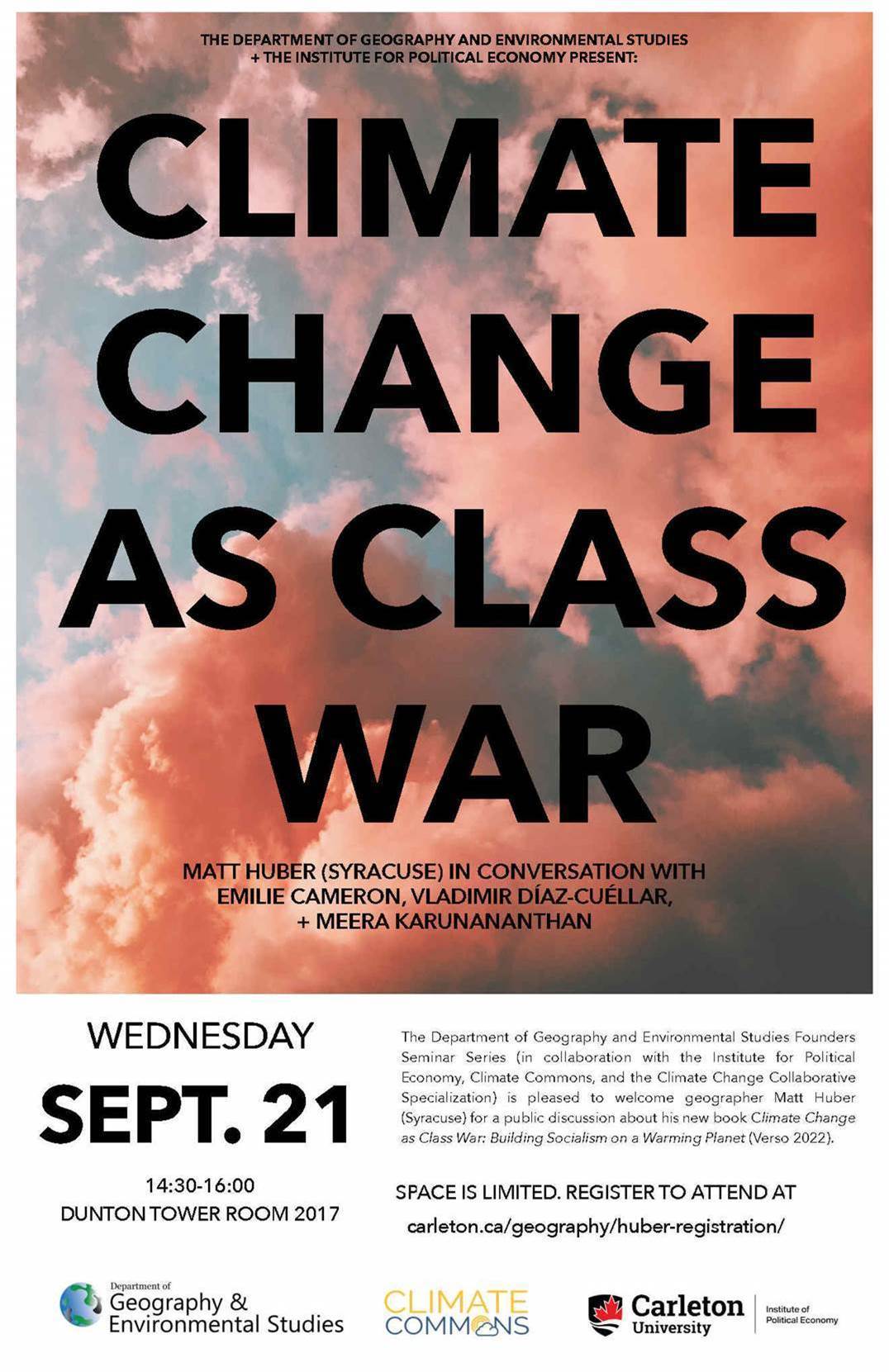 “Climate Change as Class War” Matt Huber in conversation with Emilie