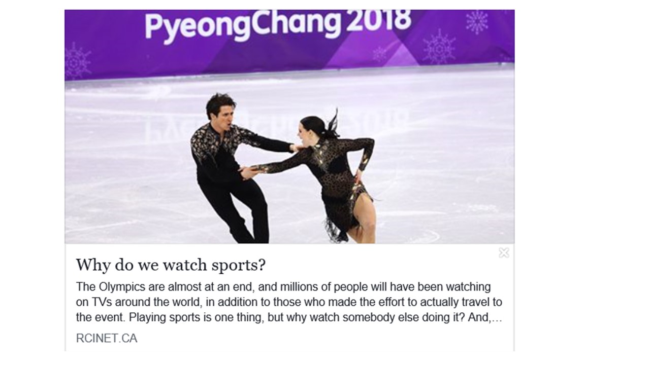 Why Do We Watch Sports? Department of Cognitive Science