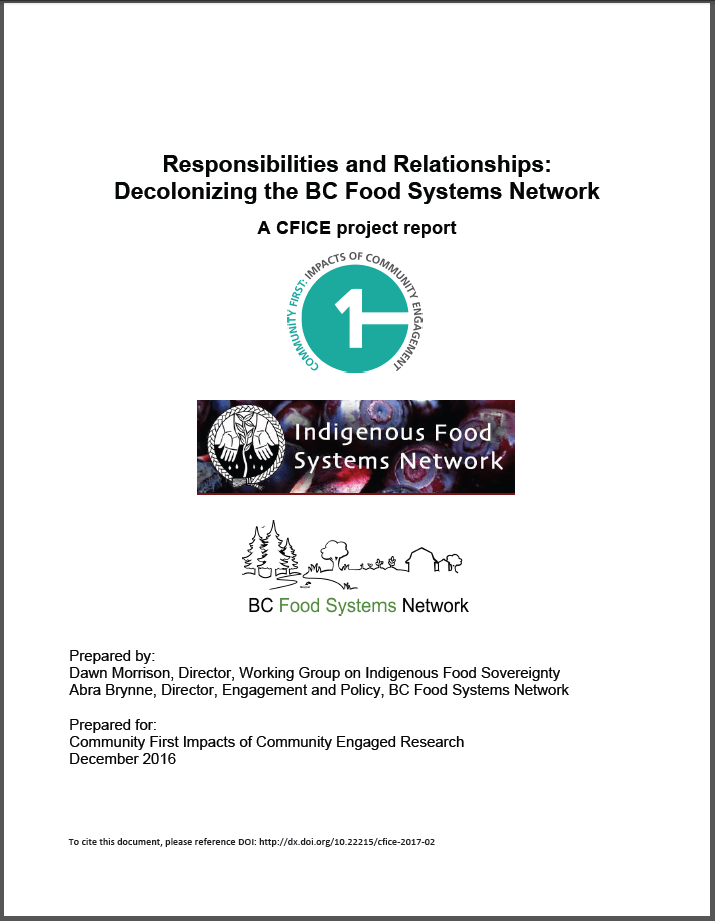 Report Responsibilities and Relationships Decolonizing the BC Food