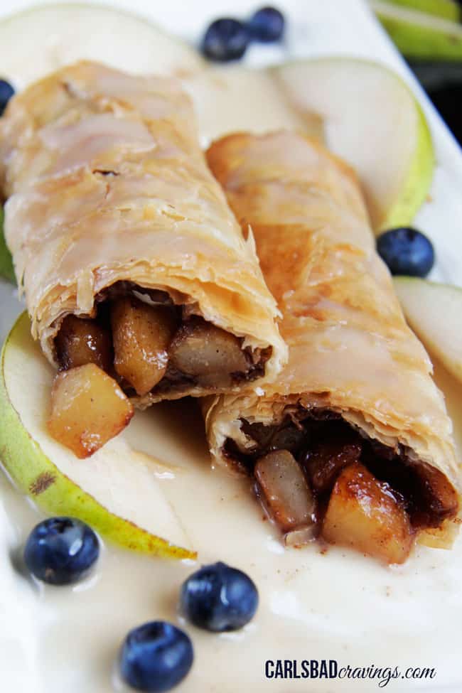 Cinnamon Pear Strudel with Vanilla Glaze (Easy!) Carlsbad Cravings
