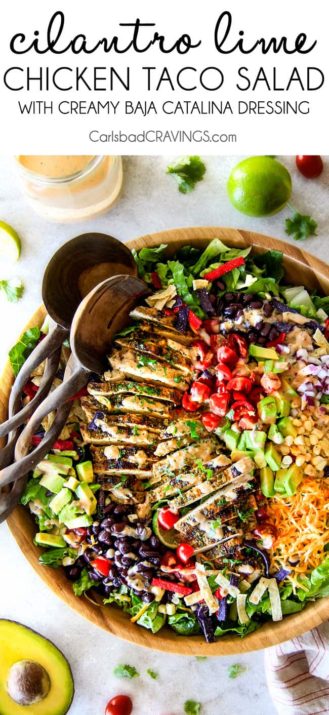 You can also serve with a simple sauteed broccoli. Cilantro Lime Chicken Taco Salad with Creamy Baja Catalina ...